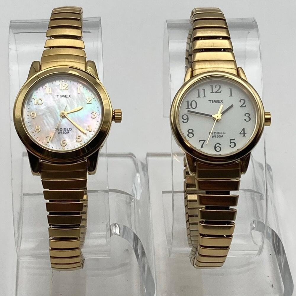 Two Timex Indiglo Women's Watches 25mm - Fresh Batteries - Expandable WR - Picture 5 of 15